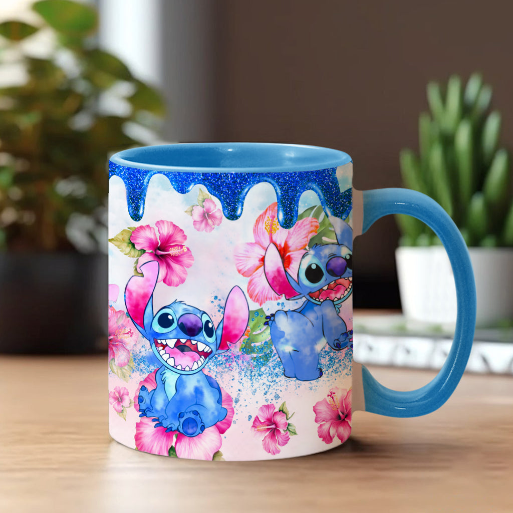 Personalized Ohana Accent Mug Colorful Floral Design Gift Accent Mug GradoCreations