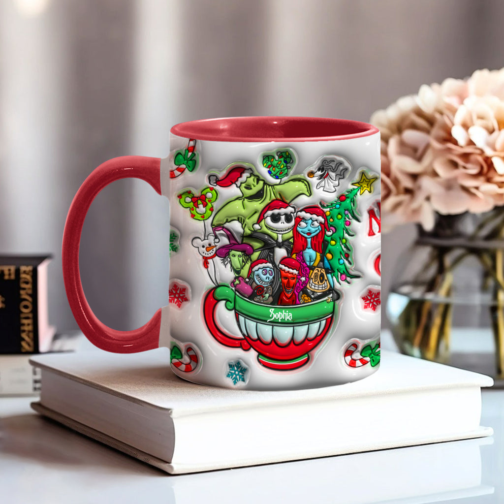 Personalized Merry Grinchmas Accent Mug with Custom Name for Holiday Gifts Accent Mug GradoCreations