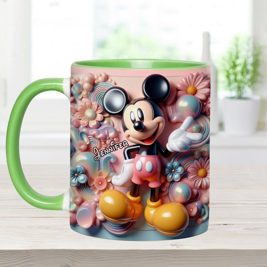 Personalized Ceramic Accent Mug with Magical Mouse Design for Christmas or Birthday Accent Mug GradoCreations