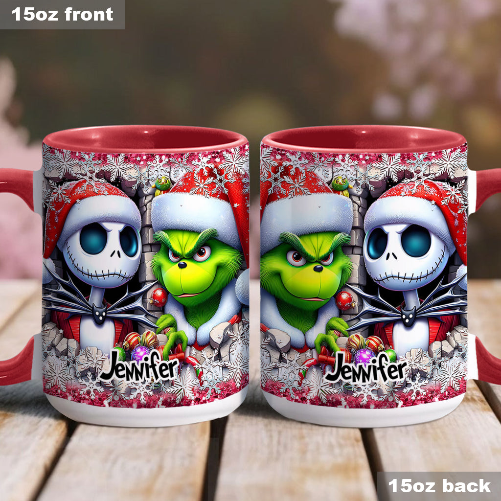 Personalized Nightmare Christmas Accent Mug Custom Name Gift Accent Mug GradoCreations