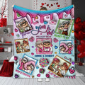 Personalized Flannel Mouse Blanket Custom Name Gift for Couples Blanket GradoCreations