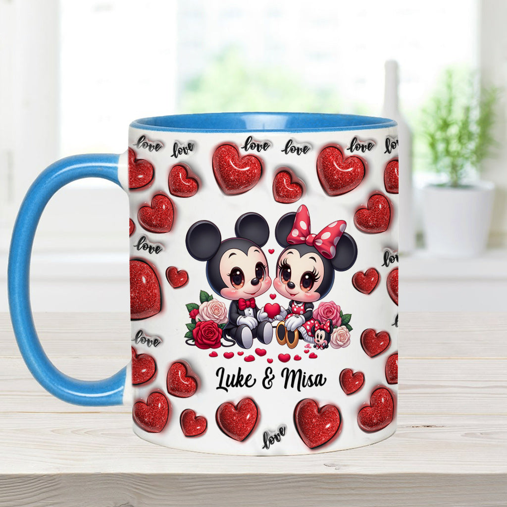 Personalized Couple Heart Mug with Custom Names for Anniversary Gift Accent Mug GradoCreations