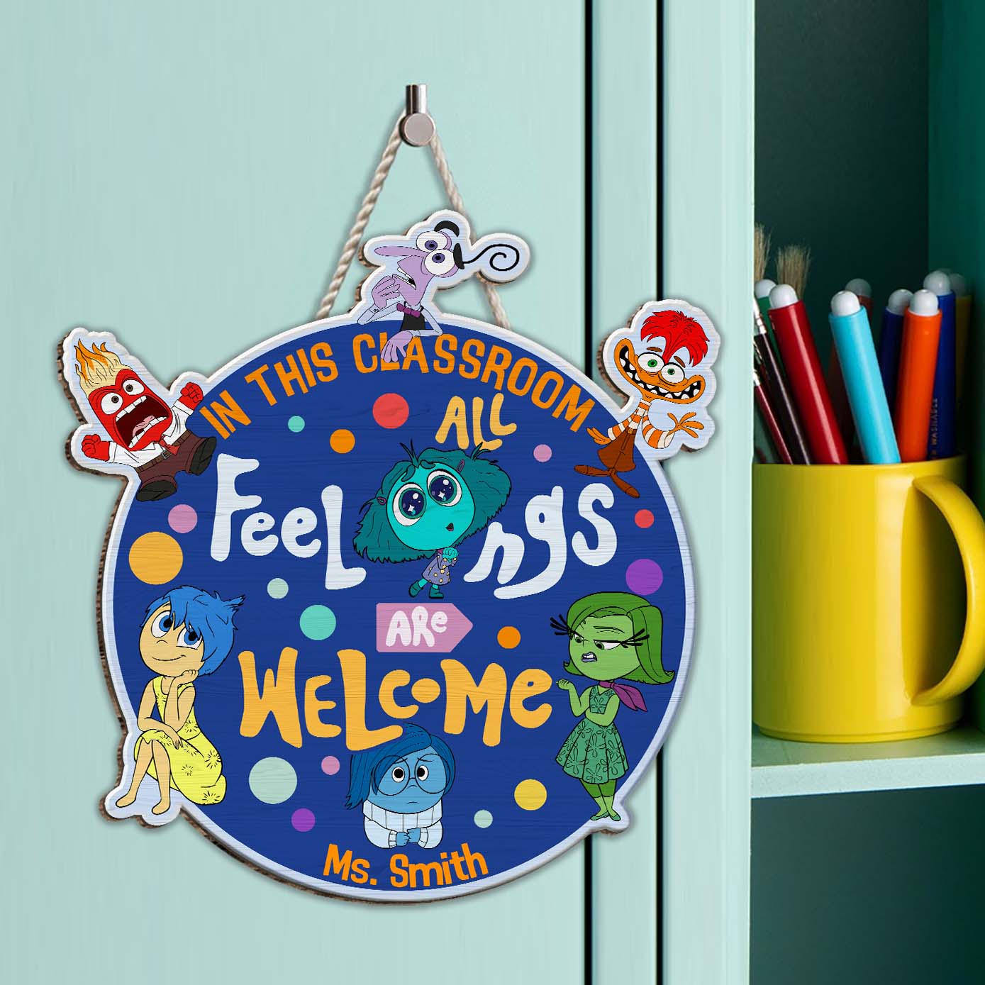 Personalized Wood Classroom Sign Custom Name Gift for Teacher Wood Sign GradoCreations