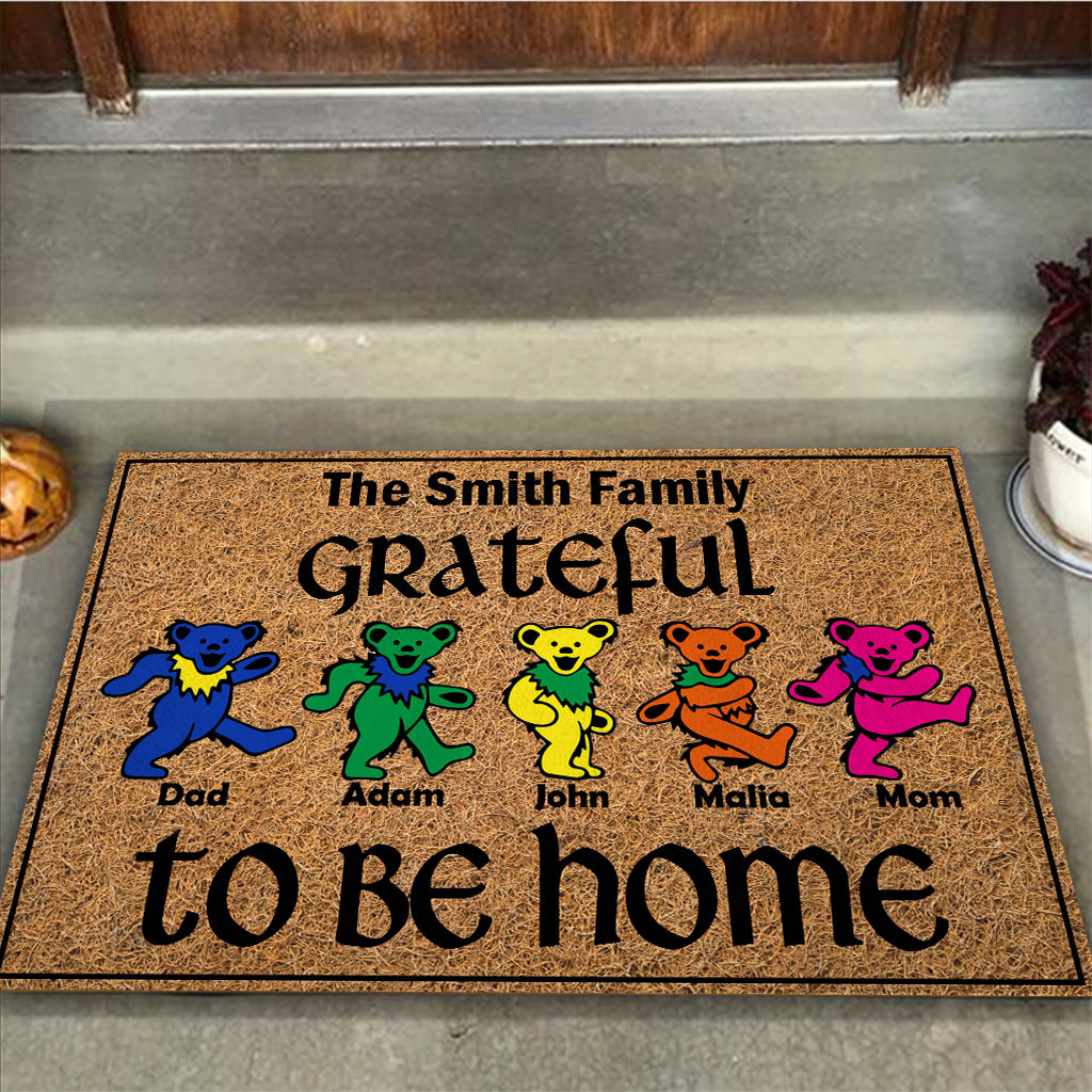 Personalized Family Doormat Grateful To Be Home Gift Doormat GradoCreations