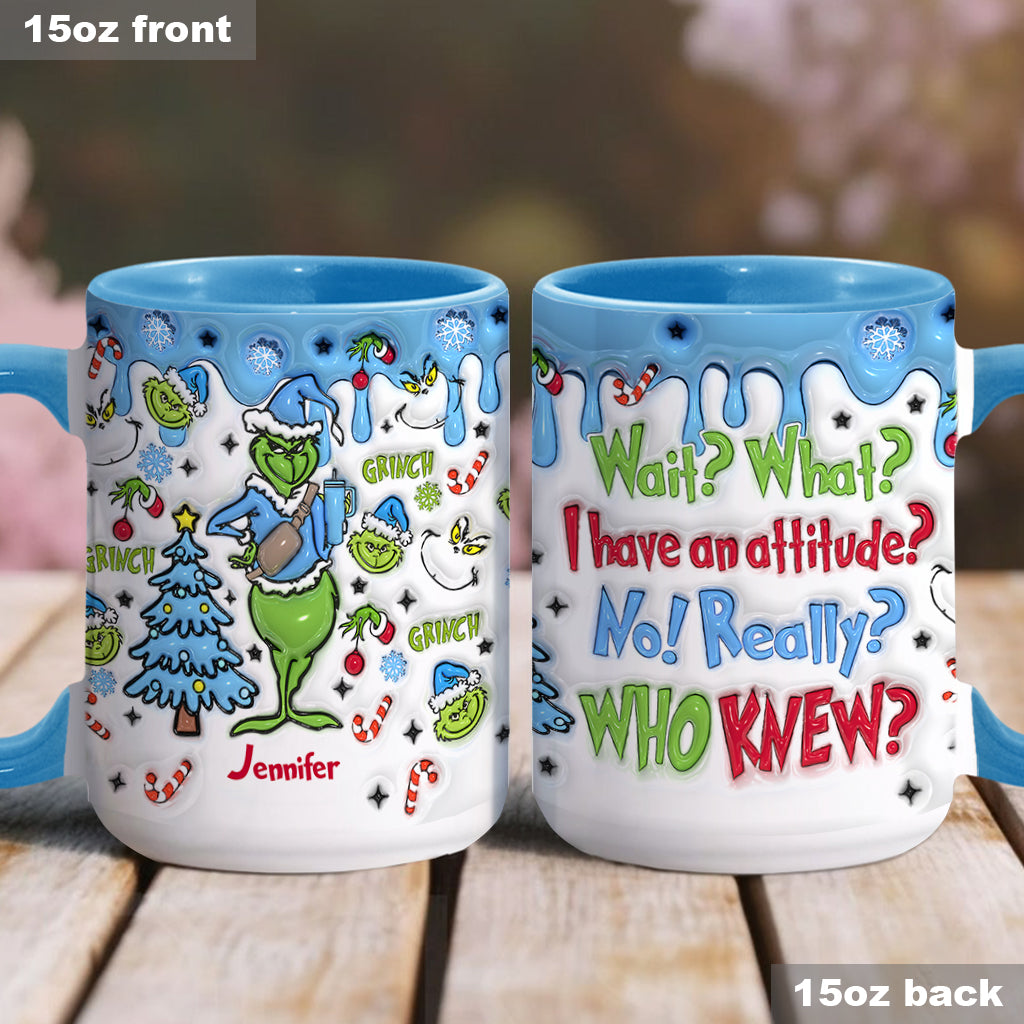 Personalized Grinch Accent Mug Custom Name Christmas Gift Accent Mug GradoCreations