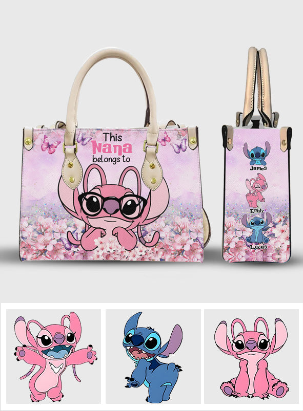 Personalized Leather Handbag with Ohana Design for Grandma - Unique Gift Leather Handbag GradoCreations