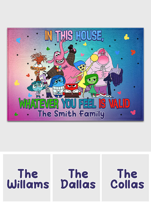 Personalized Doormat Colorful House Theme Custom Family Name Gift Doormat GradoCreations