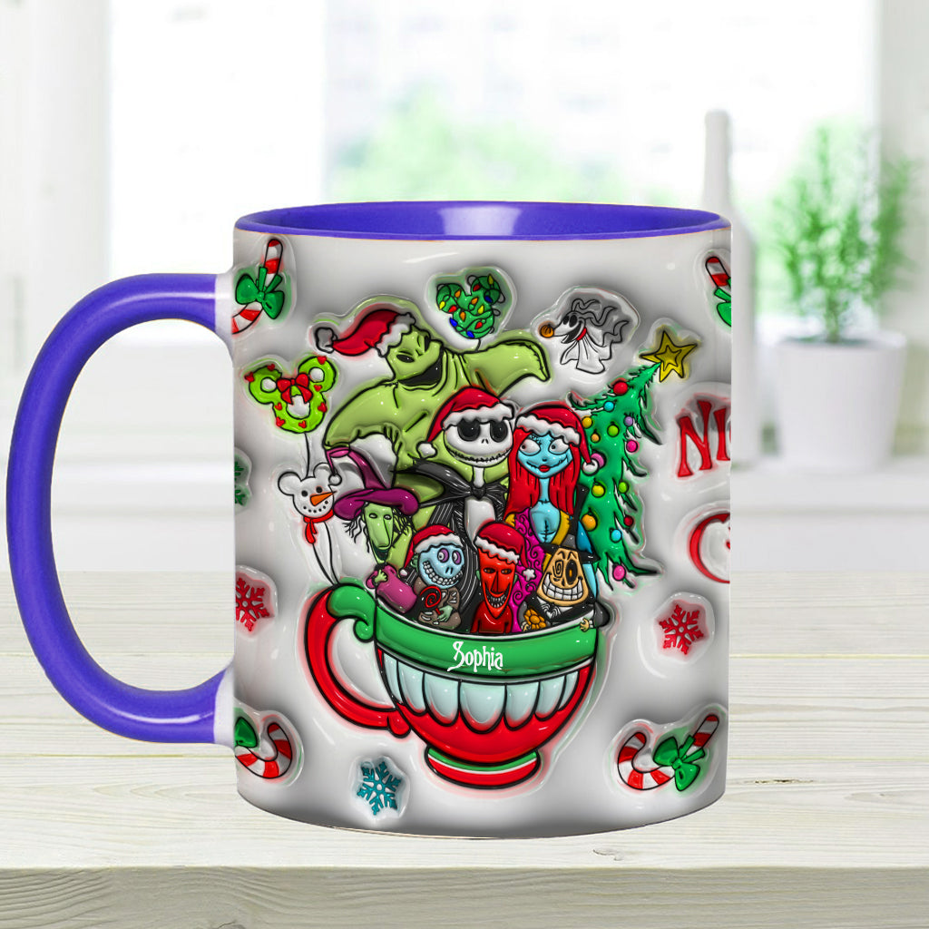 Personalized Merry Grinchmas Accent Mug with Custom Name for Holiday Gifts Accent Mug GradoCreations