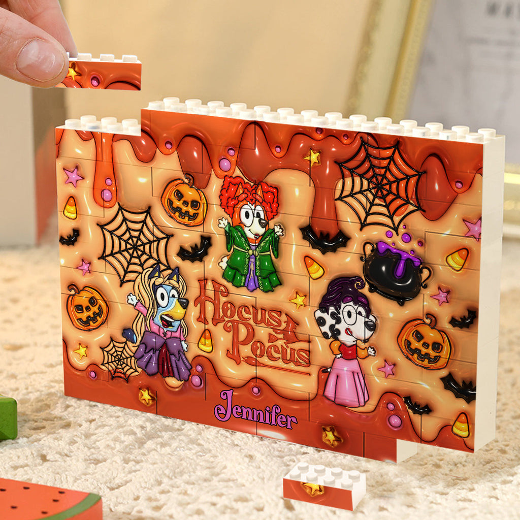 Personalized Halloween Building Brick Block Custom Design Gift One-sided Rectangle Building Brick Blocks GradoCreations