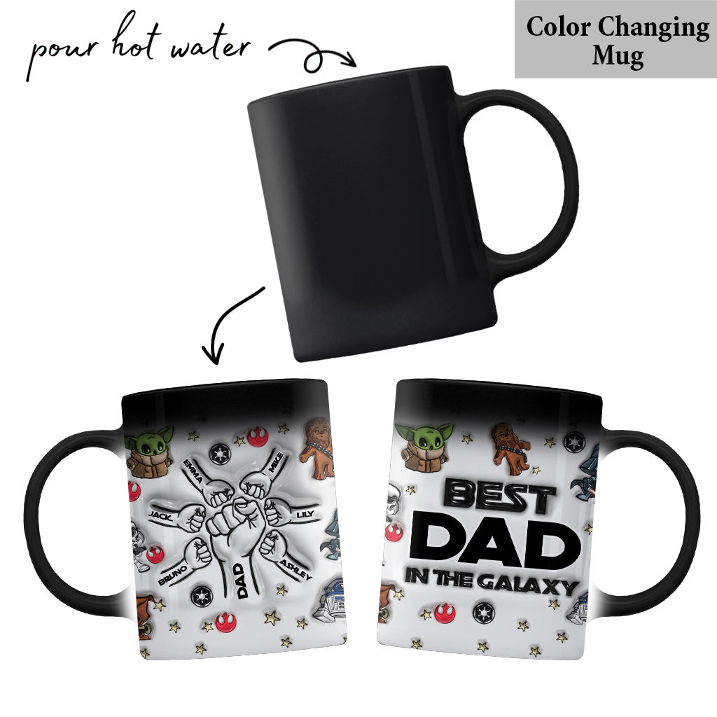 Personalized Best Dad in the Galaxy Mug Custom Names Gift Mug GradoCreations
