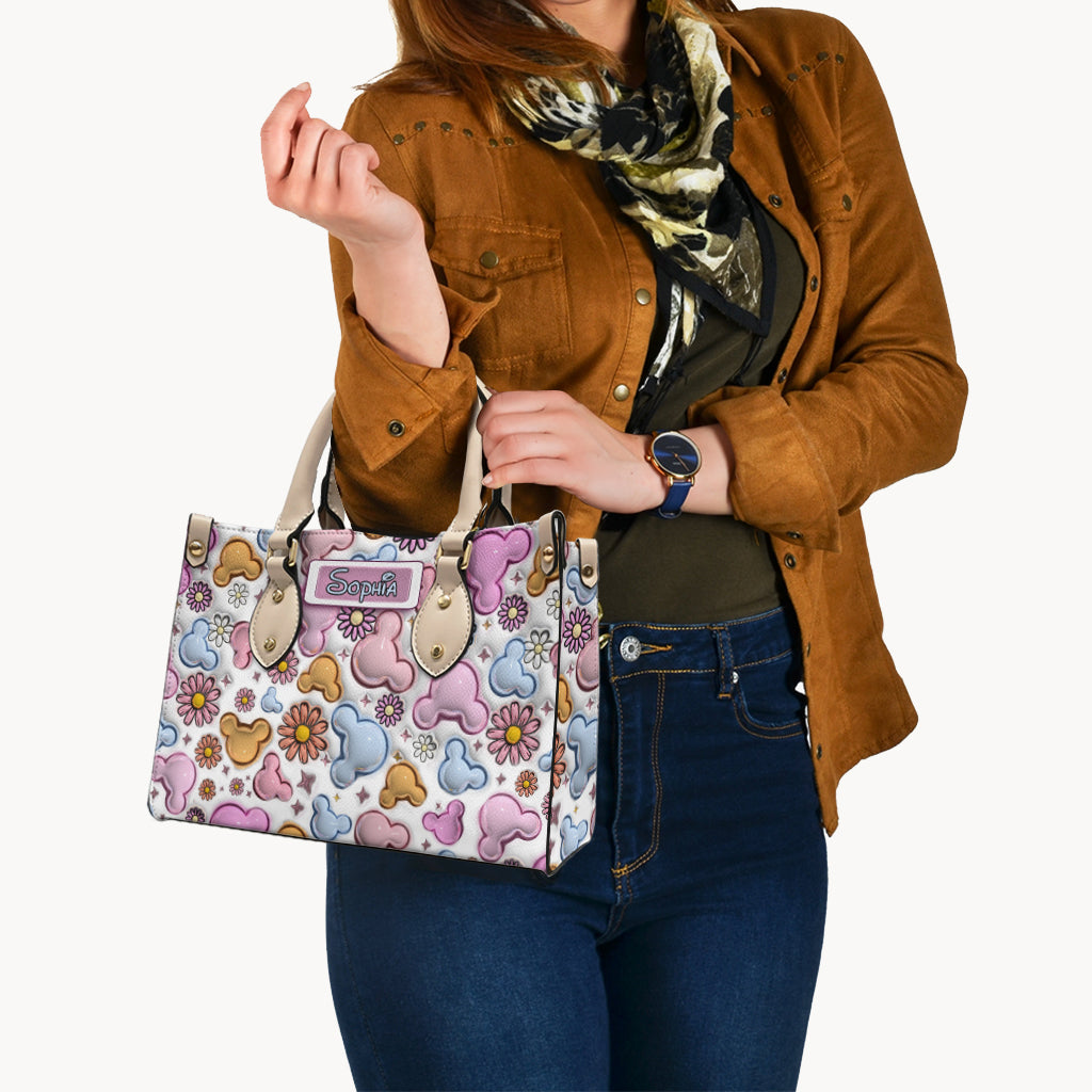 Personalized Leather Handbag with Disney Design for Her Leather Handbag GradoCreations