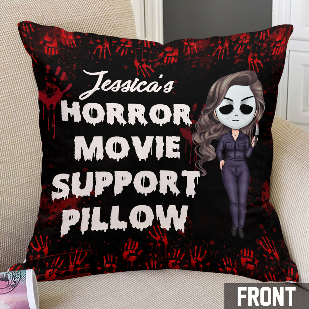 Personalized Horror Movie Support Pillow Custom Name Gift Throw Pillow GradoCreations