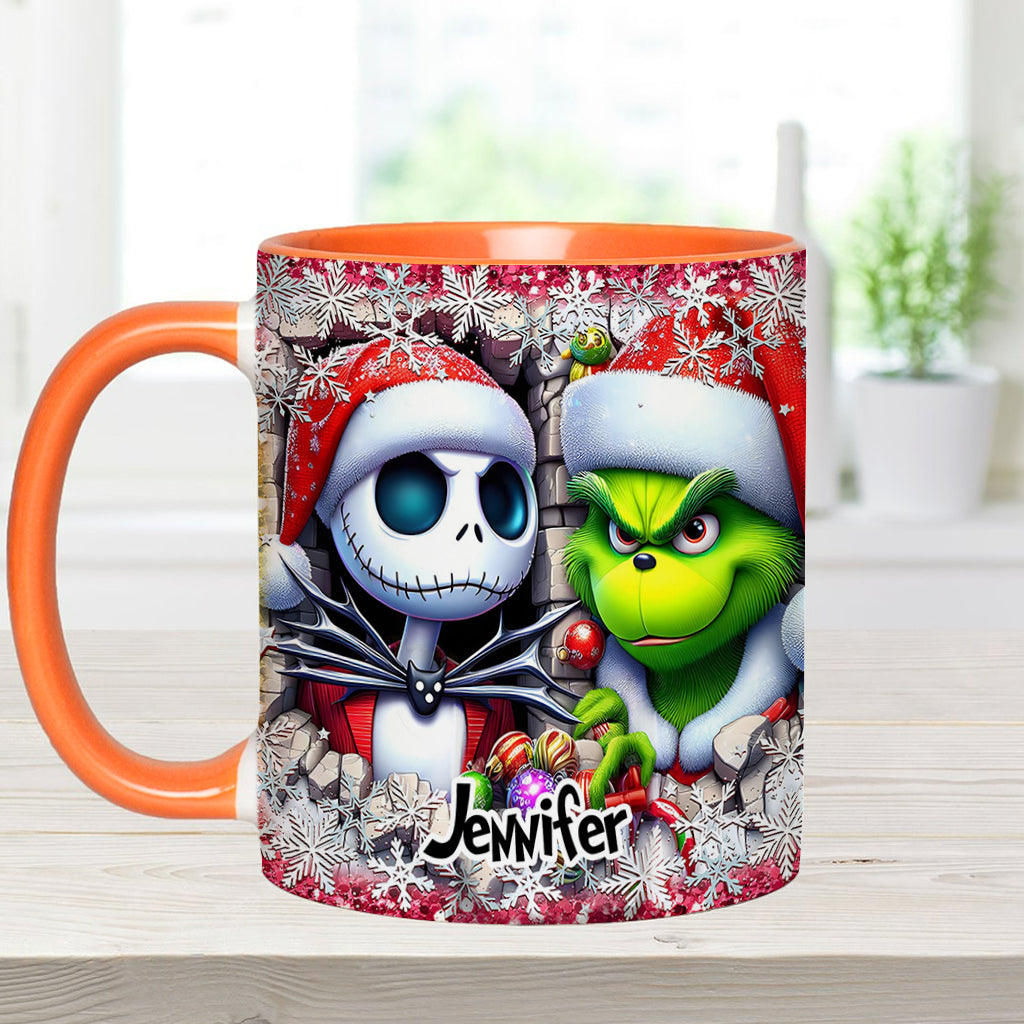 Personalized Nightmare Christmas Accent Mug Custom Name Gift Accent Mug GradoCreations