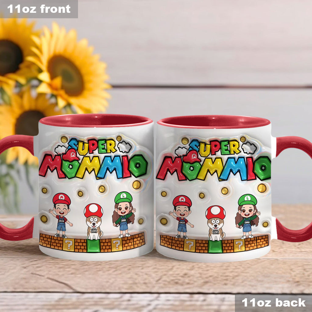 Personalized Super Mommy Accent Mug Custom Name Gift for Mom Accent Mug GradoCreations
