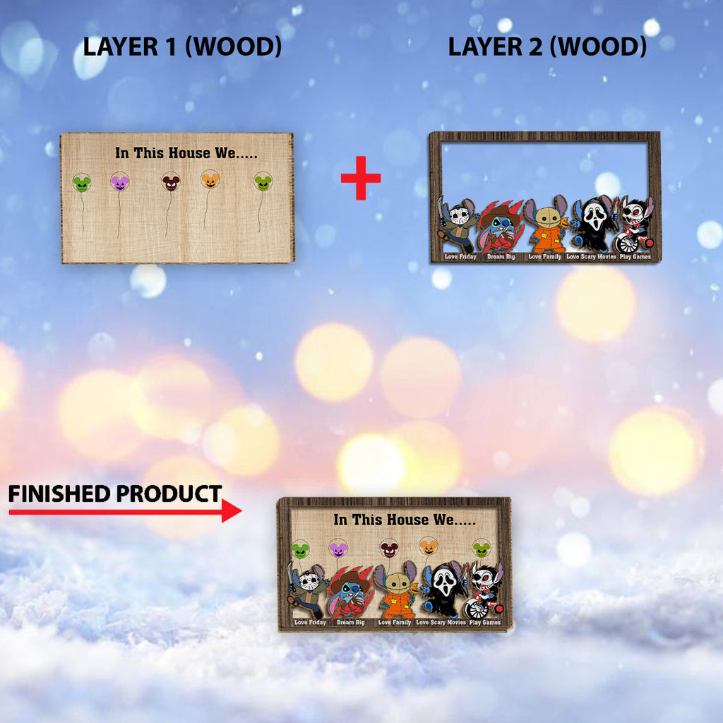 Personalized 2 Layered Wood Sign Custom Ohana Home Decor Gift 2 Layered Wood Sign GradoCreations