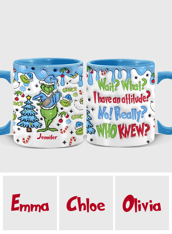 Personalized Grinch Accent Mug Custom Name Christmas Gift Accent Mug GradoCreations