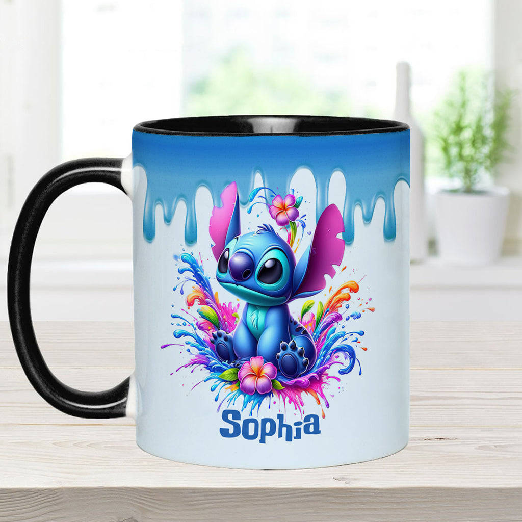 Personalized Blue Ohana Accent Mug Custom Name Gift Idea Accent Mug GradoCreations