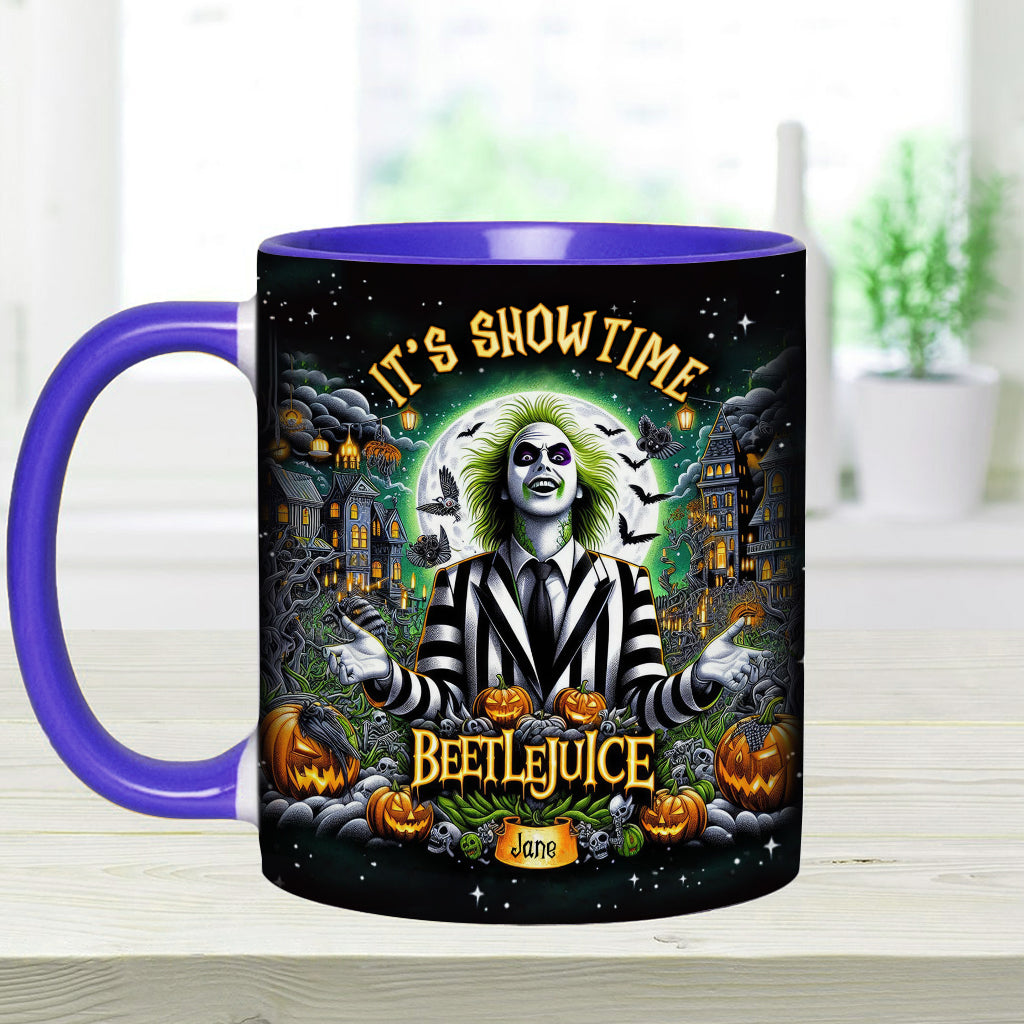 Personalized Beetlejuice Accent Mug Custom Name Gift for Halloween Accent Mug GradoCreations