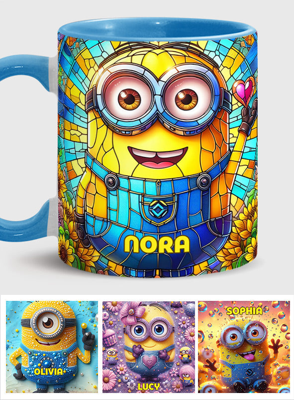 Personalized Minion Accent Mug Custom Name Gift for Kids Accent Mug GradoCreations