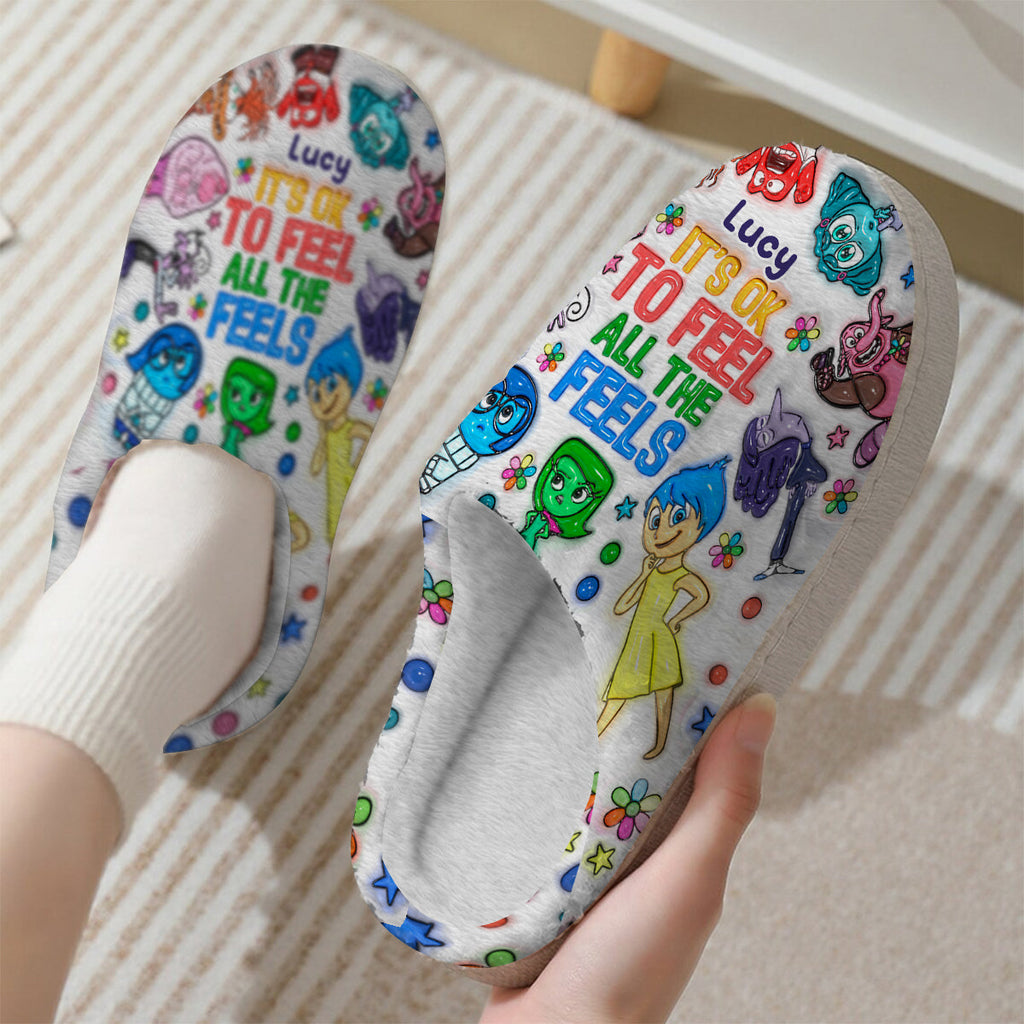 Personalized Cozy Slippers Custom Name Gift for Birthday Slippers GradoCreations