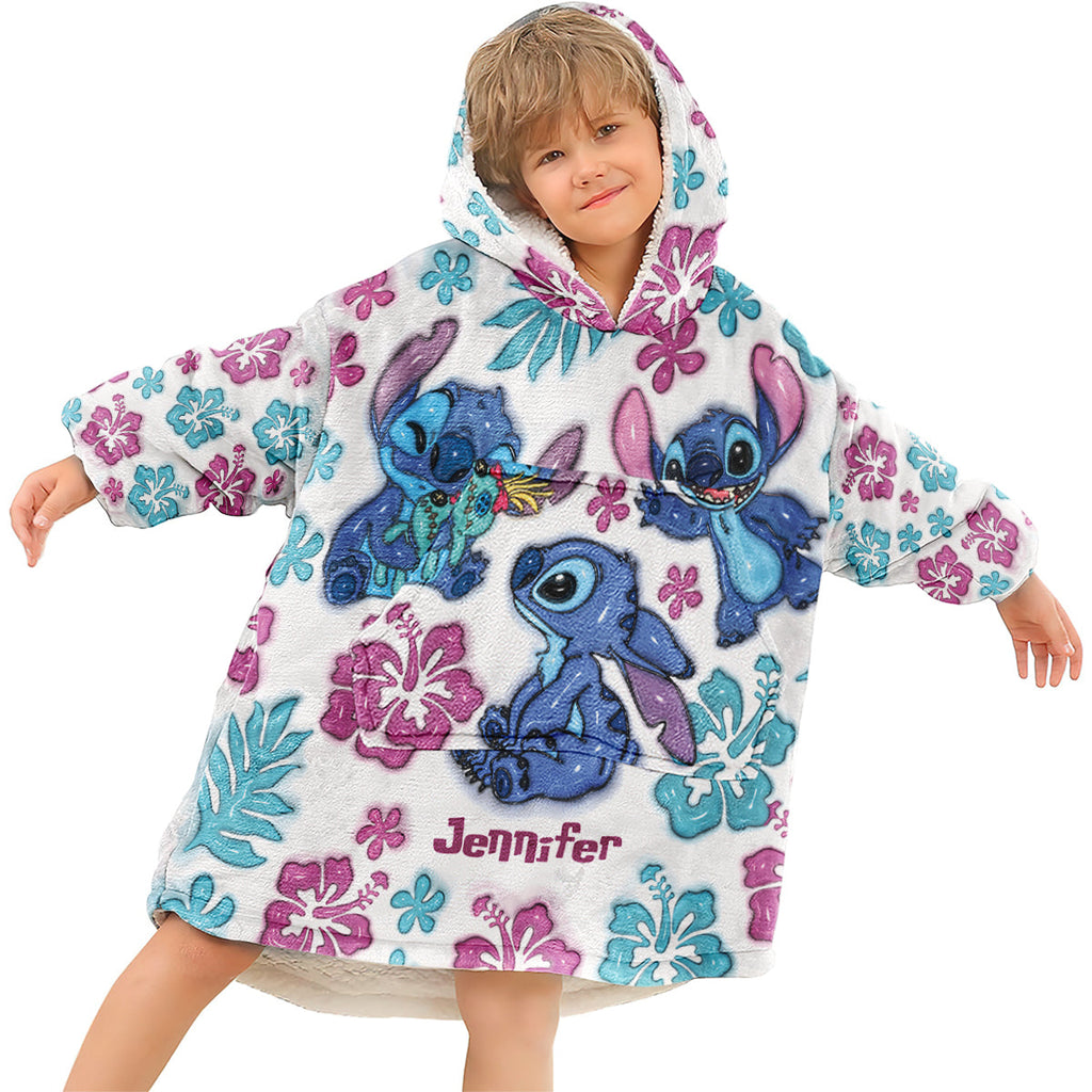 Personalized Ohana Blanket Hoodie Ultra-Soft Custom Gift for Kids Blanket Hoodie GradoCreations
