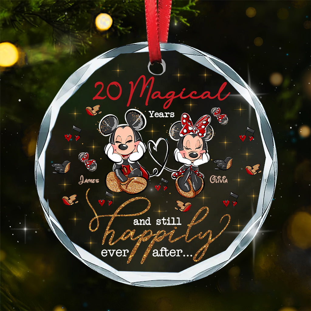 Personalized Round Glass Ornament Custom Love Gift for Couples Round Shaped Glass Ornament GradoCreations