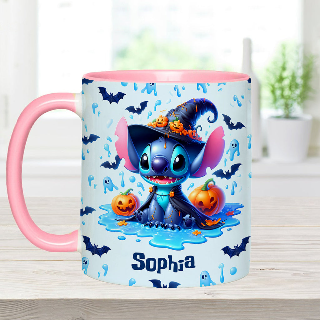 Personalized Halloween Ohana Accent Mug with Custom Name Accent Mug GradoCreations
