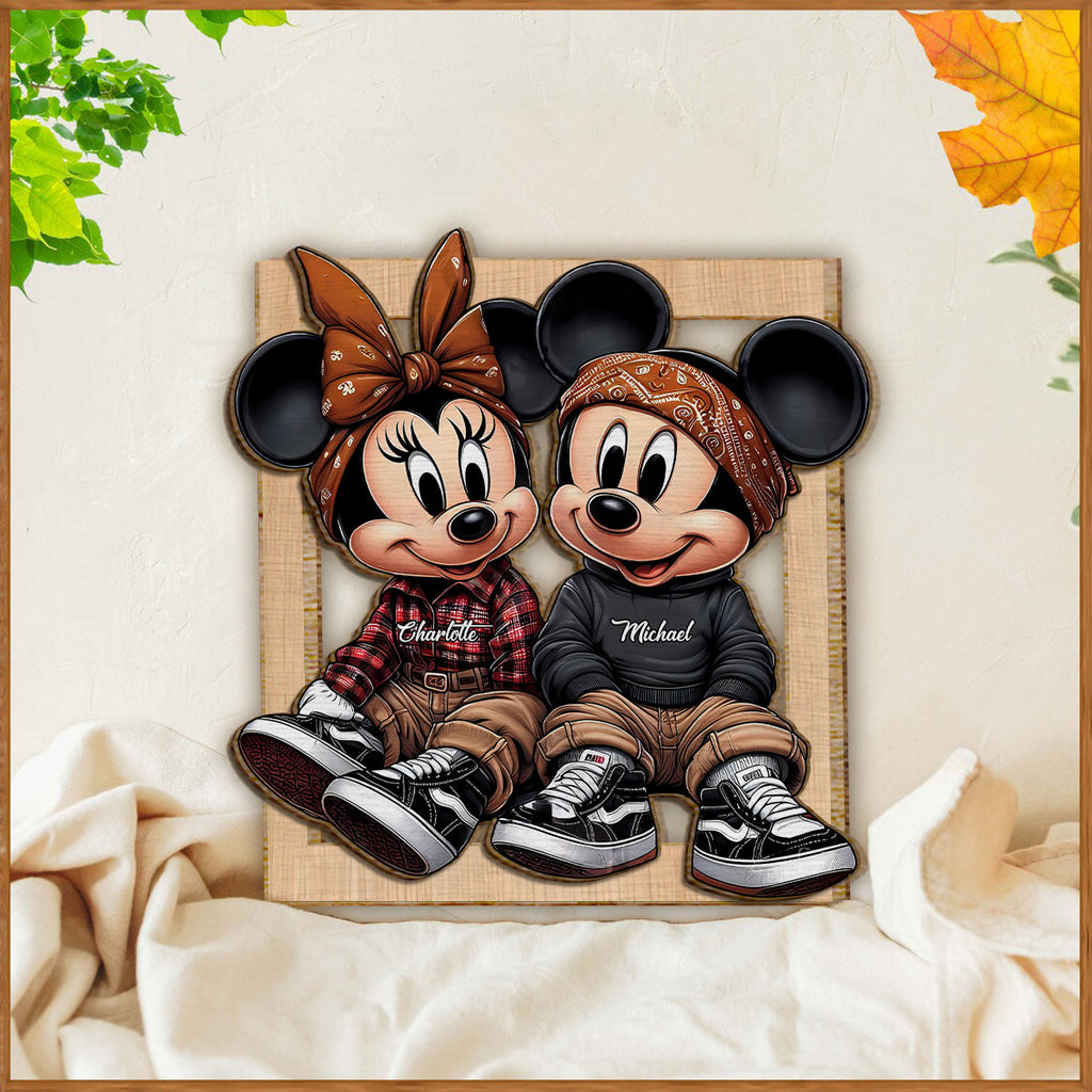 Personalized 2-Layered Wood Sign Custom Name Couples Gift 2 Layered Wood Sign GradoCreations