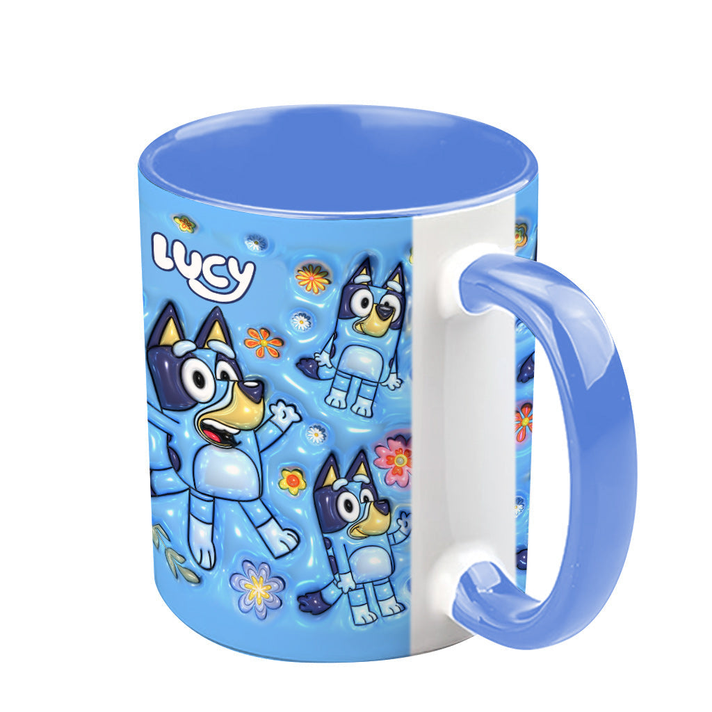 Personalized Dog Accent Mug Custom Name Unique Gift for Kids Accent Mug GradoCreations