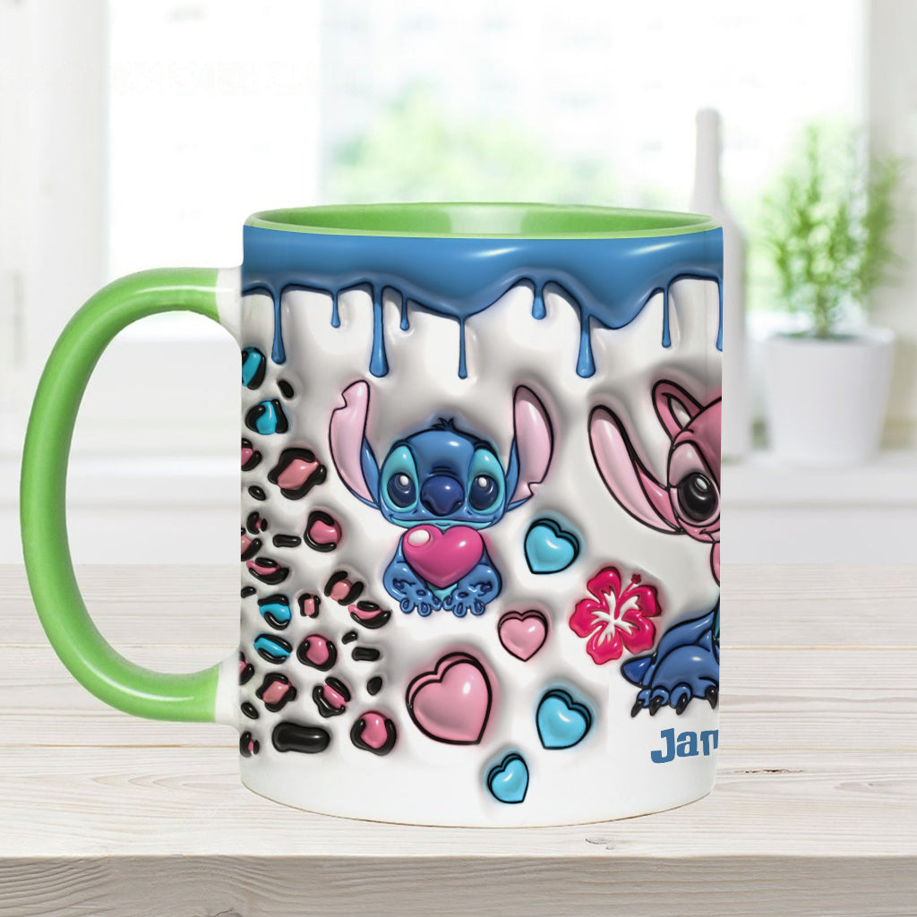 Personalized Ohana Accent Mug Custom Name Gift for Couples Accent Mug GradoCreations