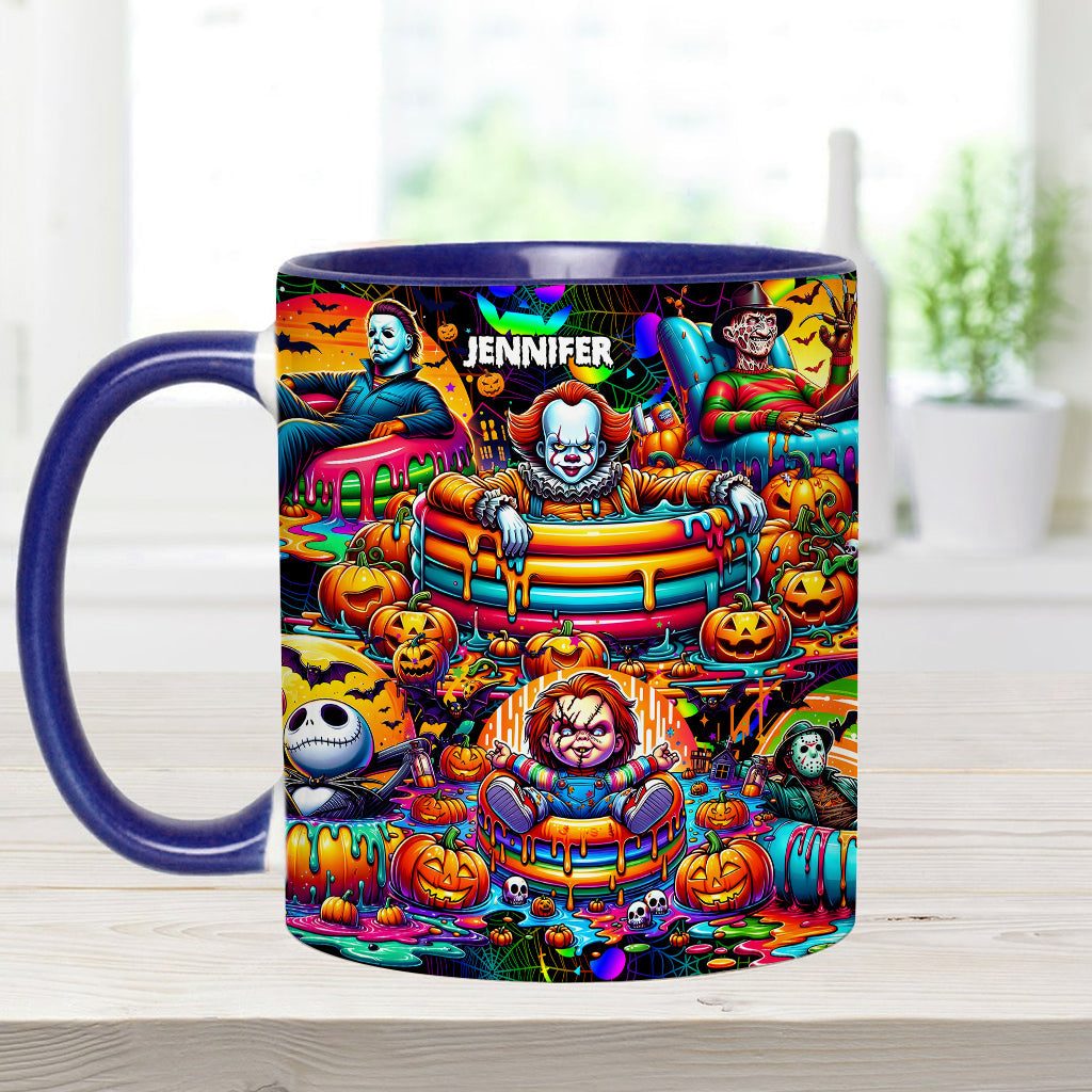 Personalized Halloween Accent Mug Custom Name Unique Gift Accent Mug GradoCreations