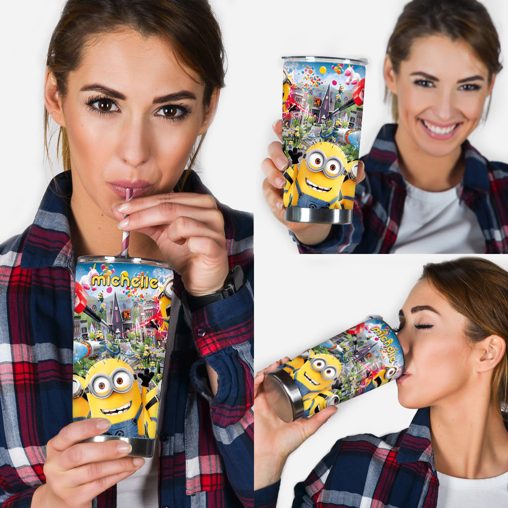 Personalized Fun Tumbler with Minions Custom Design Gift for Kids Tumbler GradoCreations