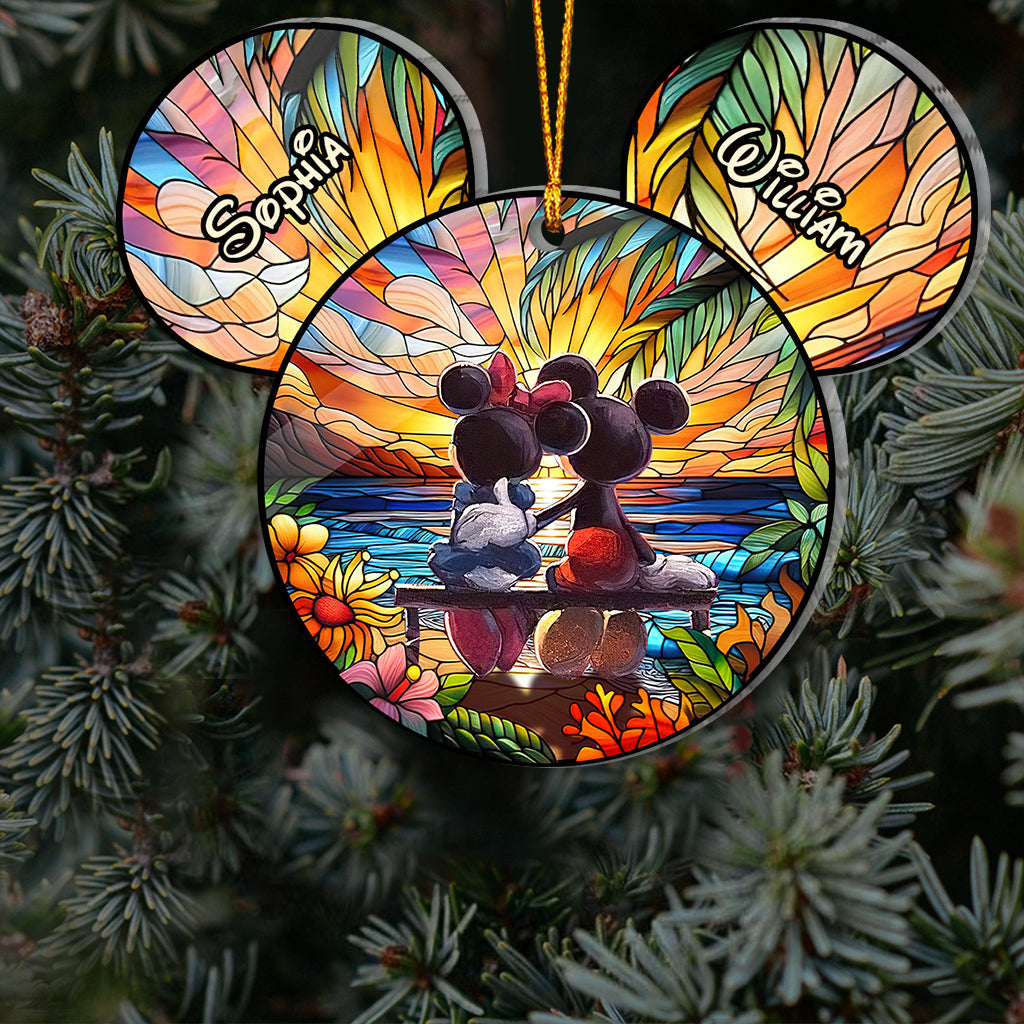 Personalized Romantic Mouse Couple Acrylic Ornament for Christmas Ornament GradoCreations