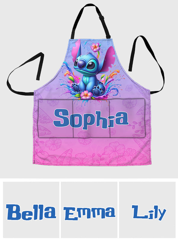 Personalized Colorful Ohana Apron with Custom Name Gift for Cooking Enthusiast Apron GradoCreations