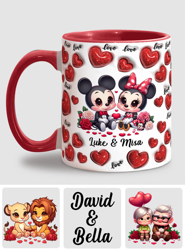 Personalized Couple Heart Mug with Custom Names for Anniversary Gift Accent Mug GradoCreations