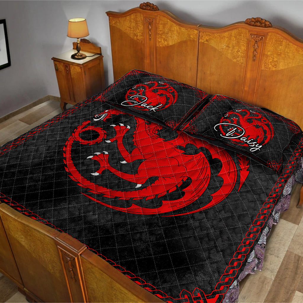 Personalized Dragons Game Quilt Set Custom Names Gift Idea Quilt Set GradoCreations