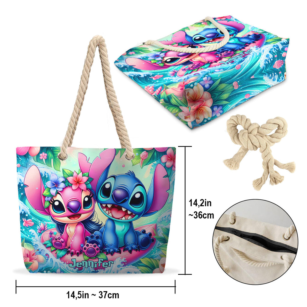 Personalized Canvas Beach Bag with Custom Design for Summer Vibes Beach Bag GradoCreations