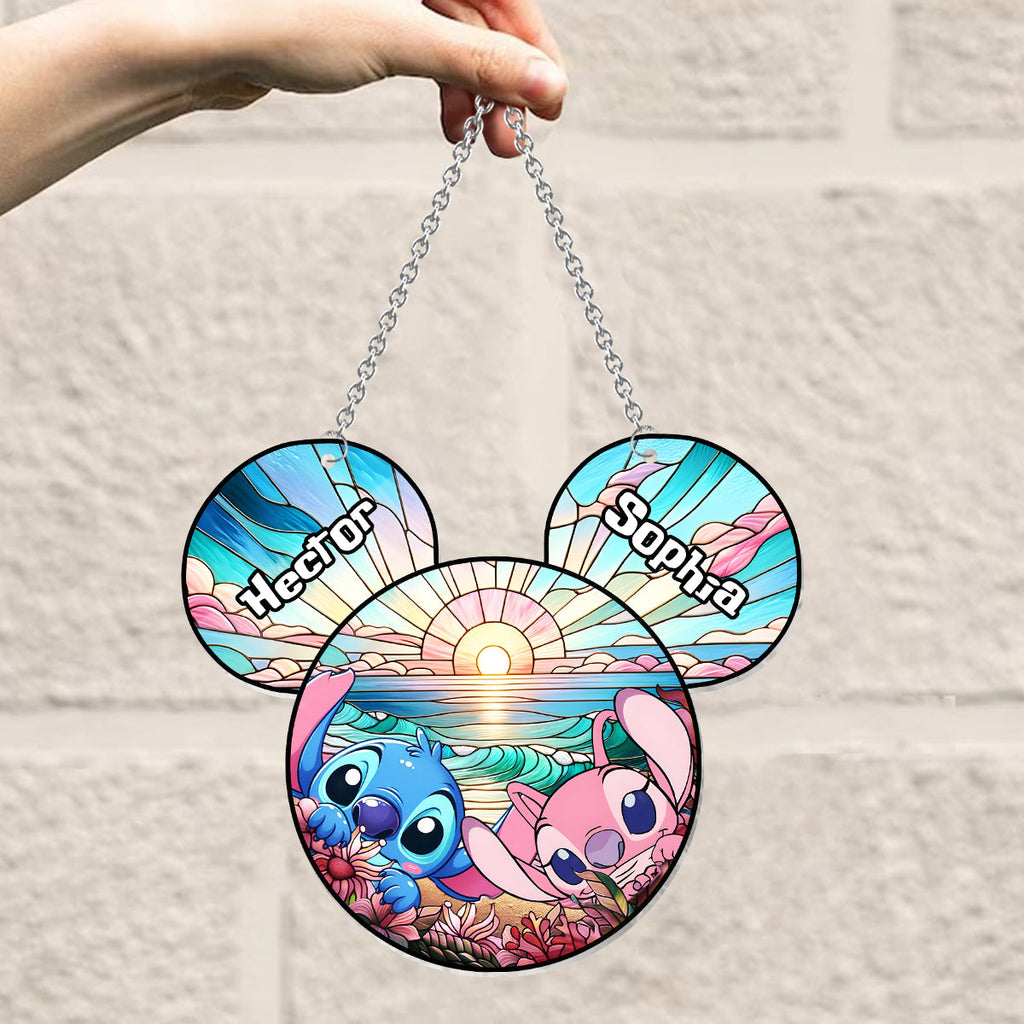 Personalized Ohana Suncatcher Ornament Custom Names Gift Window Hanging Suncatcher Ornament GradoCreations