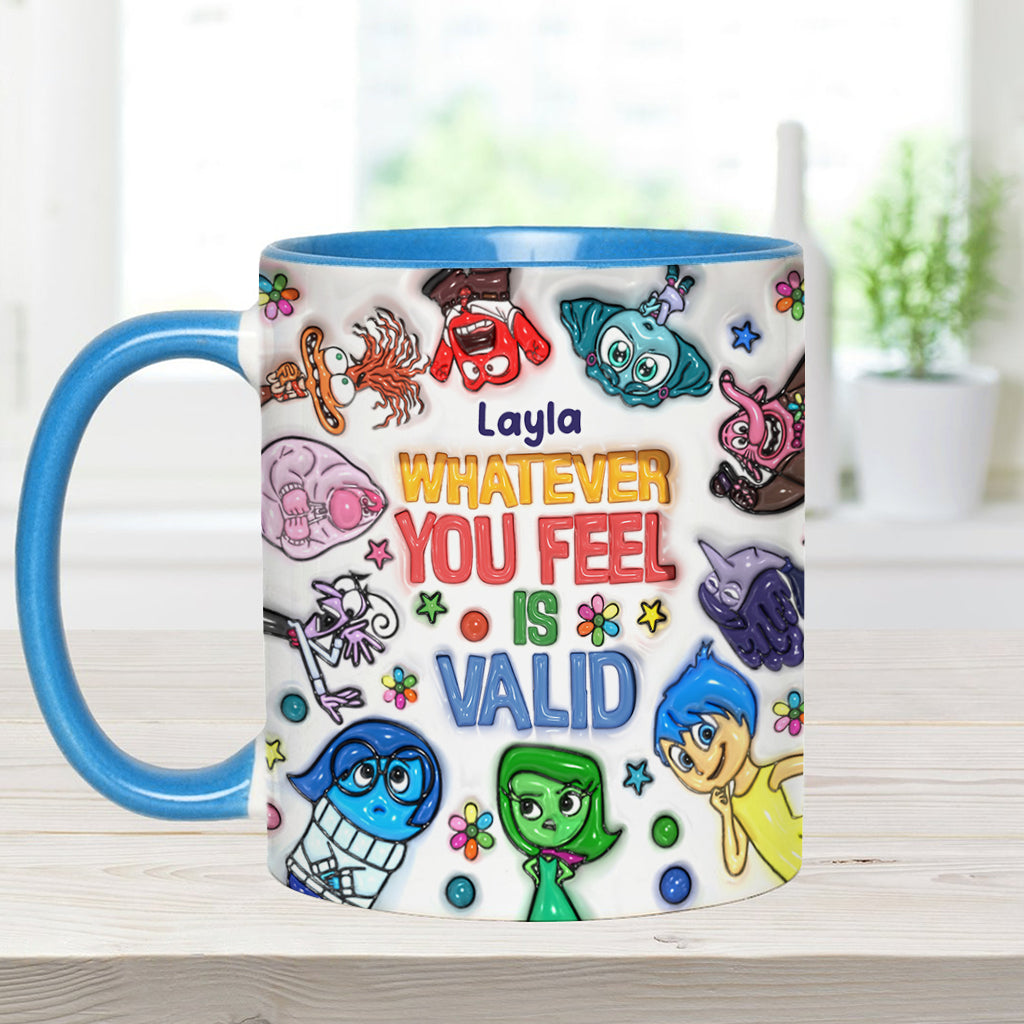 Personalized Accent Mug Whatever You Feel Valid Gift for Kids Accent Mug GradoCreations