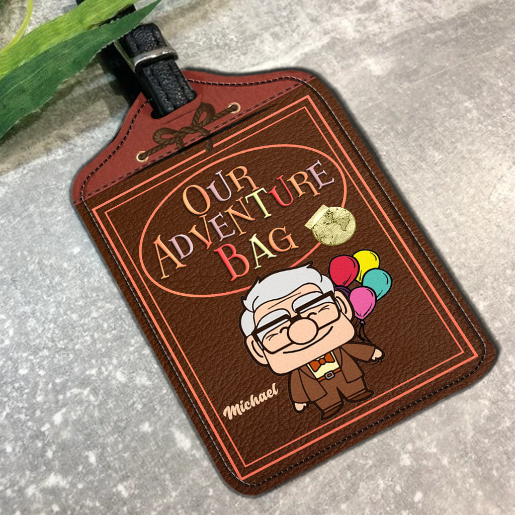 Personalized Leather Luggage Tag Custom Name Adventure Gift Leather Luggage Tag GradoCreations