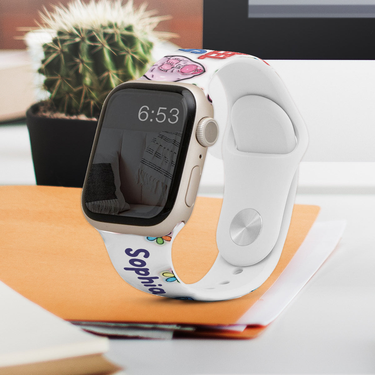 Personalized Silicone Apple Watch Band Custom Name Gift Apple Watch Band GradoCreations