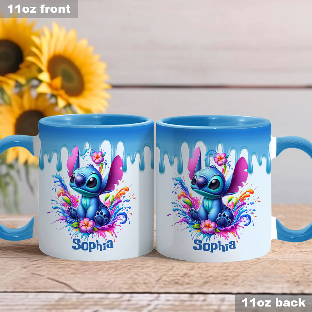 Personalized Blue Ohana Accent Mug Custom Name Gift Idea Accent Mug GradoCreations