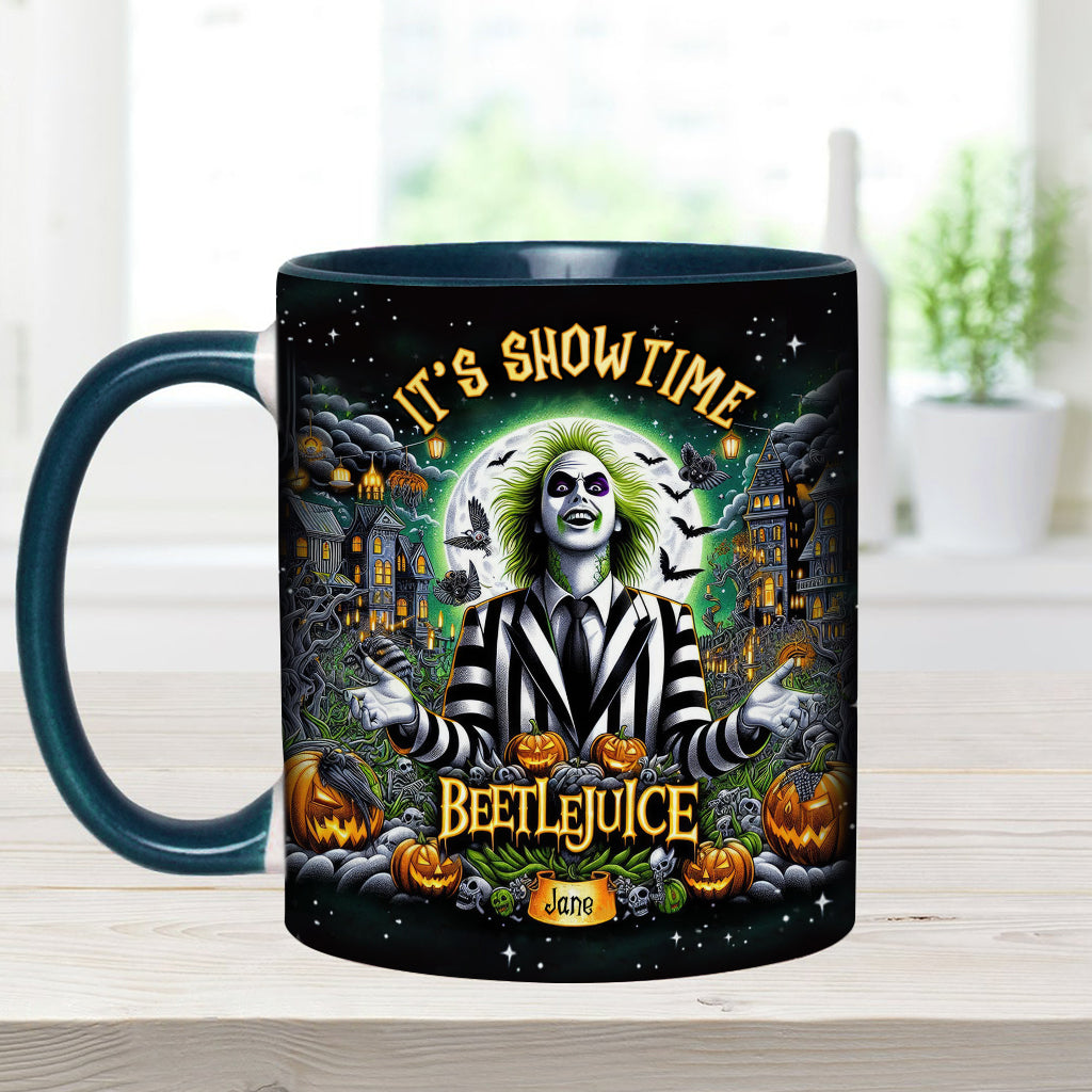 Personalized Beetlejuice Accent Mug Custom Name Gift for Halloween Accent Mug GradoCreations