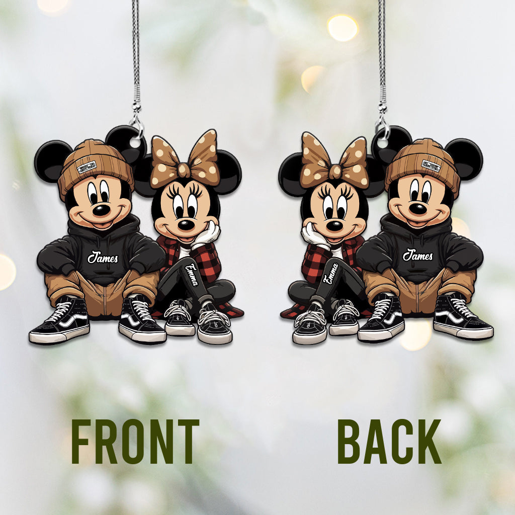 Personalized Chicano Mouse Couple Car Ornament Gift for Christmas Car Ornament GradoCreations