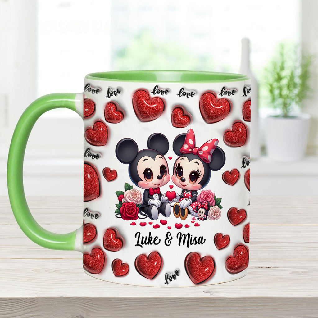 Personalized Couple Heart Mug with Custom Names for Anniversary Gift Accent Mug GradoCreations