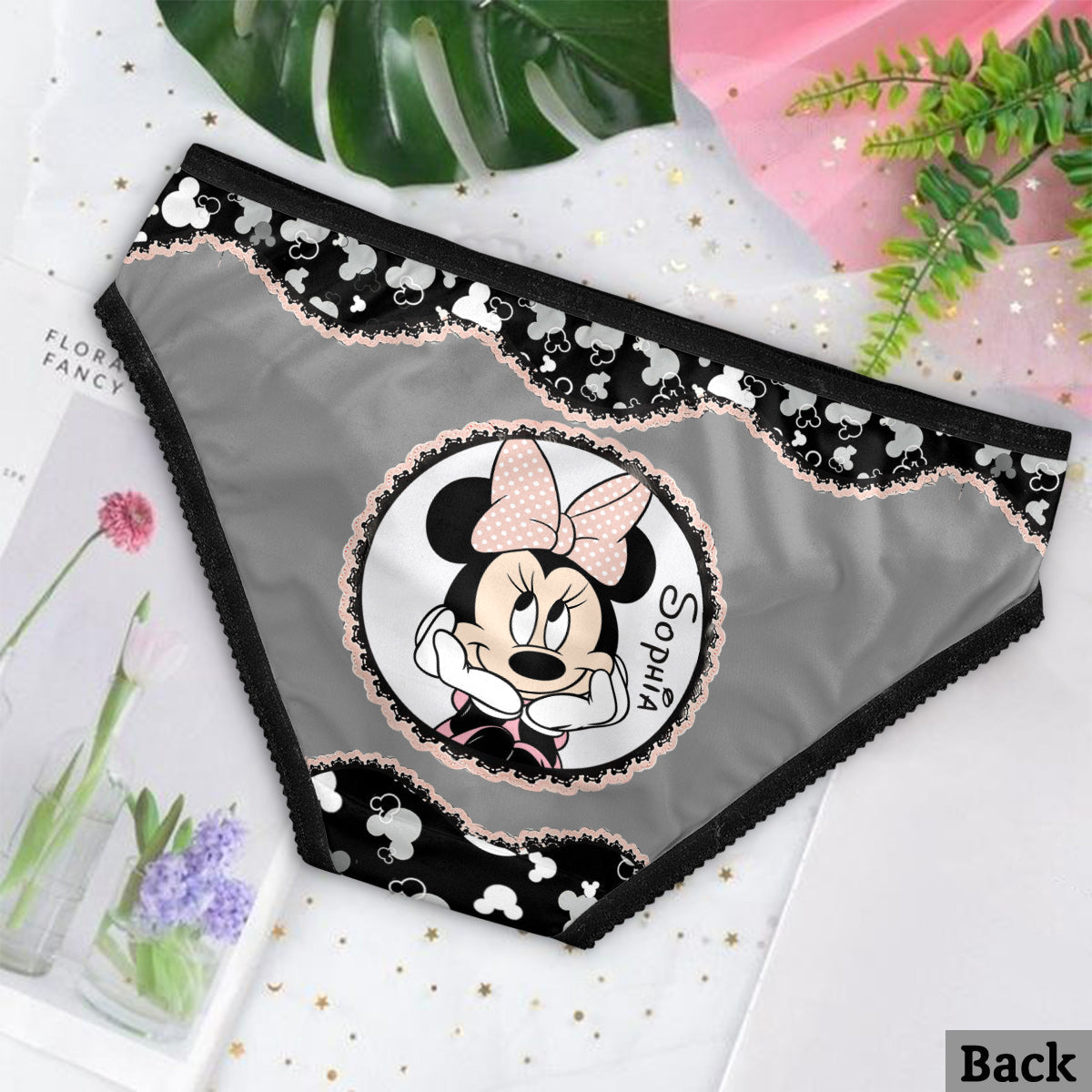 Personalized Lace Border Women Briefs Custom Name Gift Lace Border Women Briefs GradoCreations