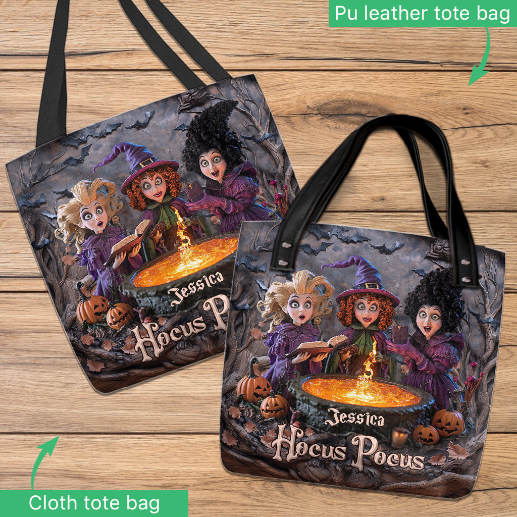 Personalized Hocus Pocus Tote Bag with Witches Design for Halloween Tote Bag GradoCreations