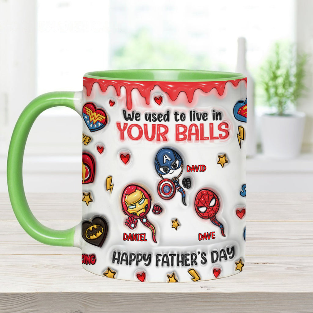 Personalized Superhero Accent Mug Custom Name Gift for Dad Accent Mug GradoCreations