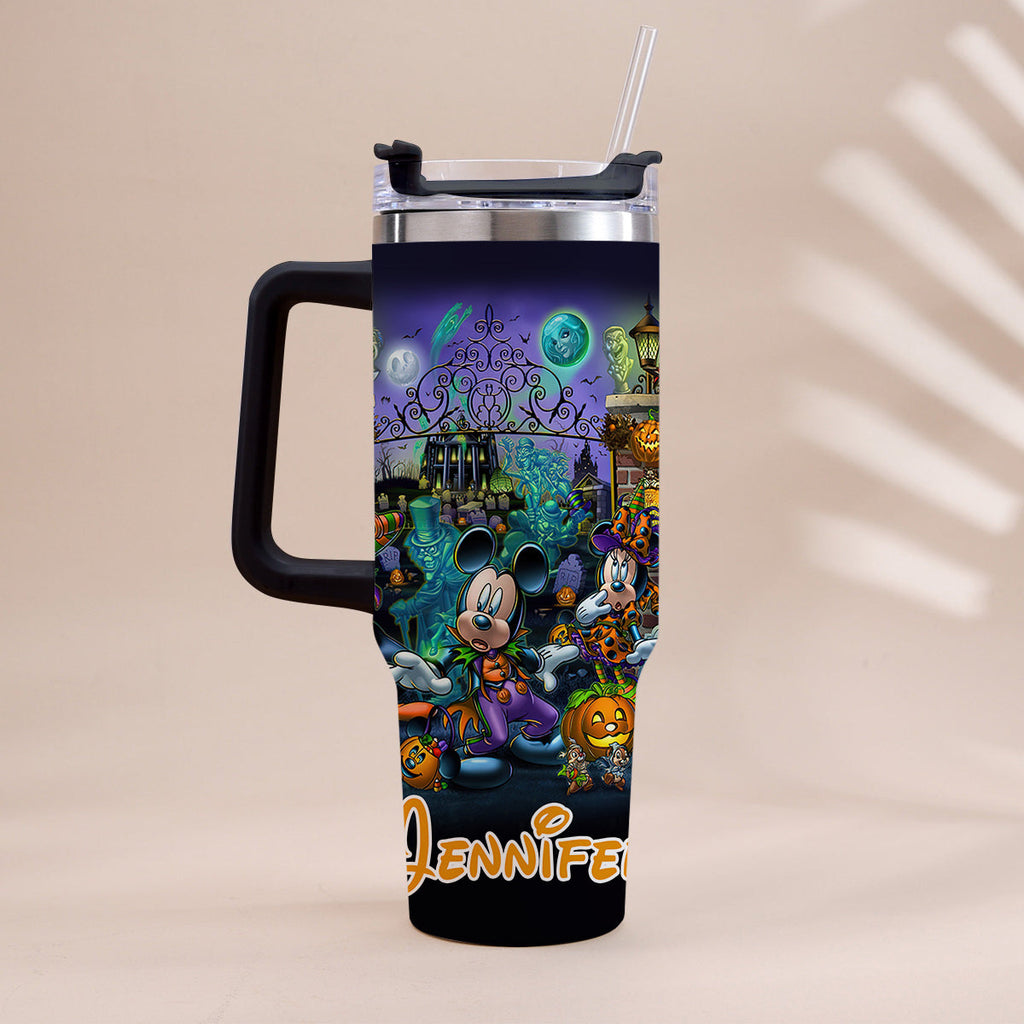 Personalized Halloween Tumbler with Handle for Drinks Tumbler With Handle GradoCreations