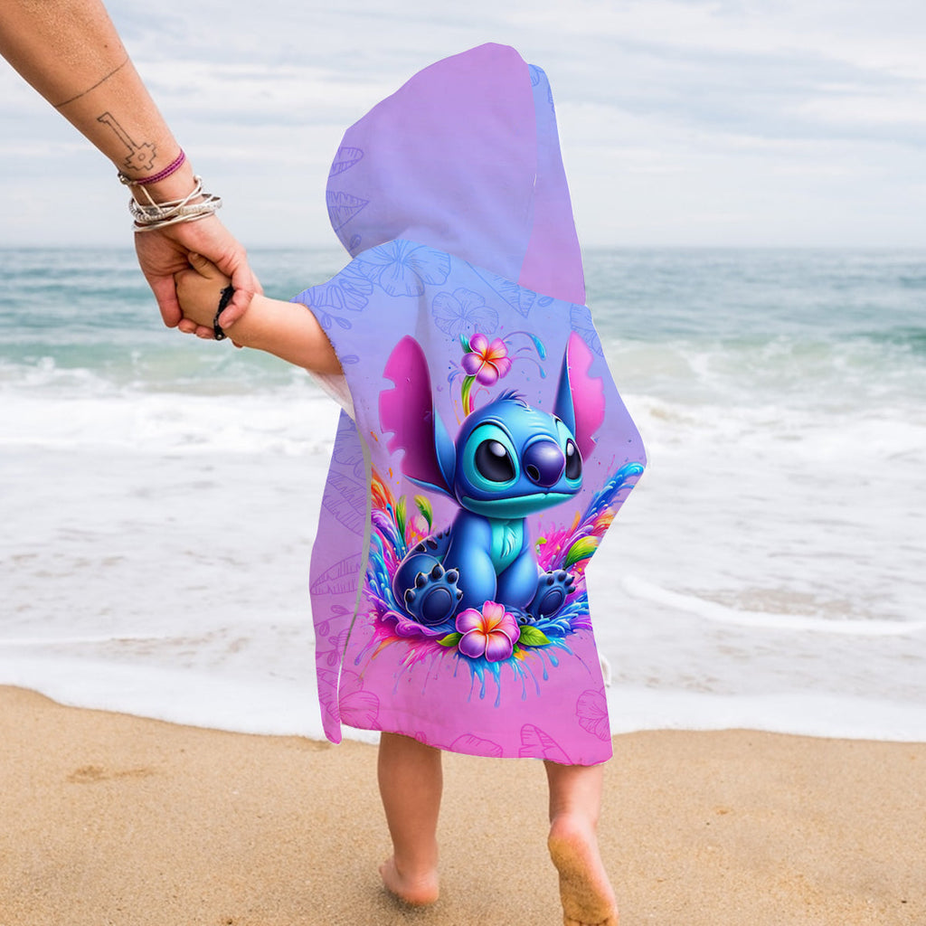 Personalized Kid Hooded Towel Poncho with Name for Beach Fun Kid Hooded Towel Poncho GradoCreations
